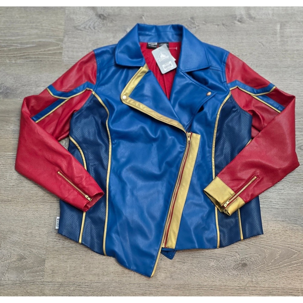 Universe Marvel Captain Leather Moto Jacket Womens‎ Size 1X. NWT